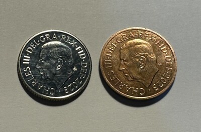Münze Unikat King Charles 10 Pence / 2 Pence Version - Nahaufnahme Zaubertrick