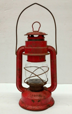 Vintage Red Kerosene Lantern Original Chalwyn Tropic 50's 60's England Display