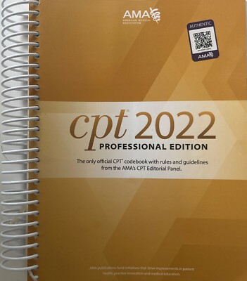CPT 2022 Professional Edition by American Medical Assoc. AMA (2021; Spiral Book)
