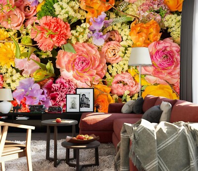 3D Rose Flower E2542 Wallpaper Mural Paper Wall Print Indoor Murals CA Honey