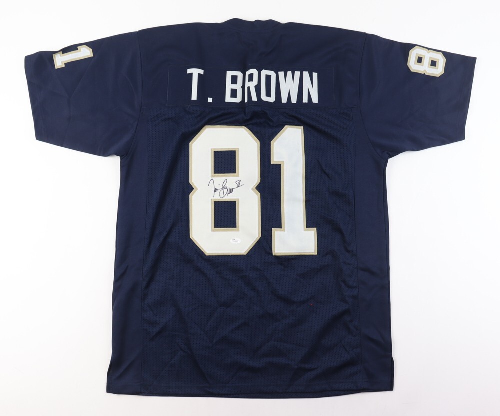 Tim Brown Autographed Signed Notre Dame Fighting Irish Jersey (JSA COA) Oakland Raiders W.R. 