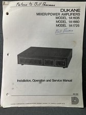 Dukane Mixer/Power Amplifiers Manual: Models 1A 1635/1A 1660/1A 1725