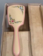 Vintage Baby Brush Hand Painted Pink With Box no Comb 