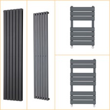Anthracite Designer Radiator Heated Ladder Towel Rail Flat Panel Oval Column Rad