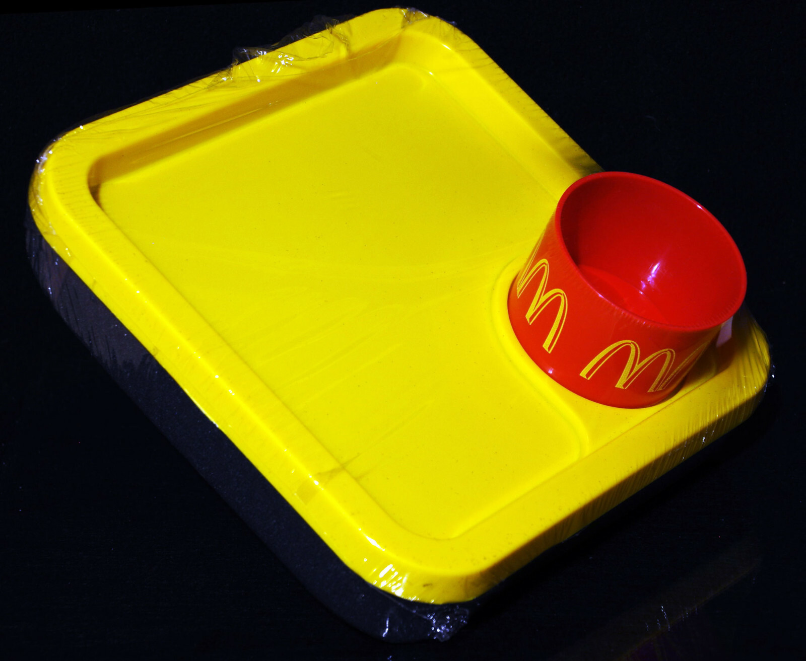 McDonald's Kids Plastic Foam Padded Portable Happy Meal Lap Serving Tray w/ Cup