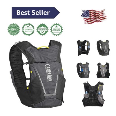 Graphite Running Hydration Vest 34oz with Trekking Pole Carry & Secure Pocket