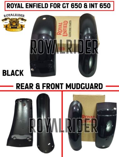 Fits Royal Enfield FRONT & REAR MUDGUARD BLACK For INT 650 & Continental GT 650 - Picture 1 of 12