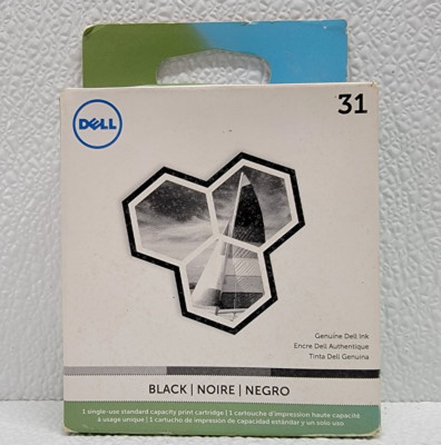 Dell 31 Genuine Ink Black MYVXX New Single Use Standard Capacity Print Cartridge