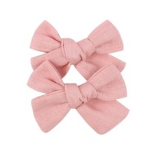 3.2'' Girls Pink Linen Hair Bows Clips - Alligator Clips Hair Accessories for...