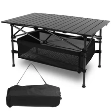 Outdoor Folding Aluminum Camping Table Lightweight w/ Bag for Picnic Party Patio