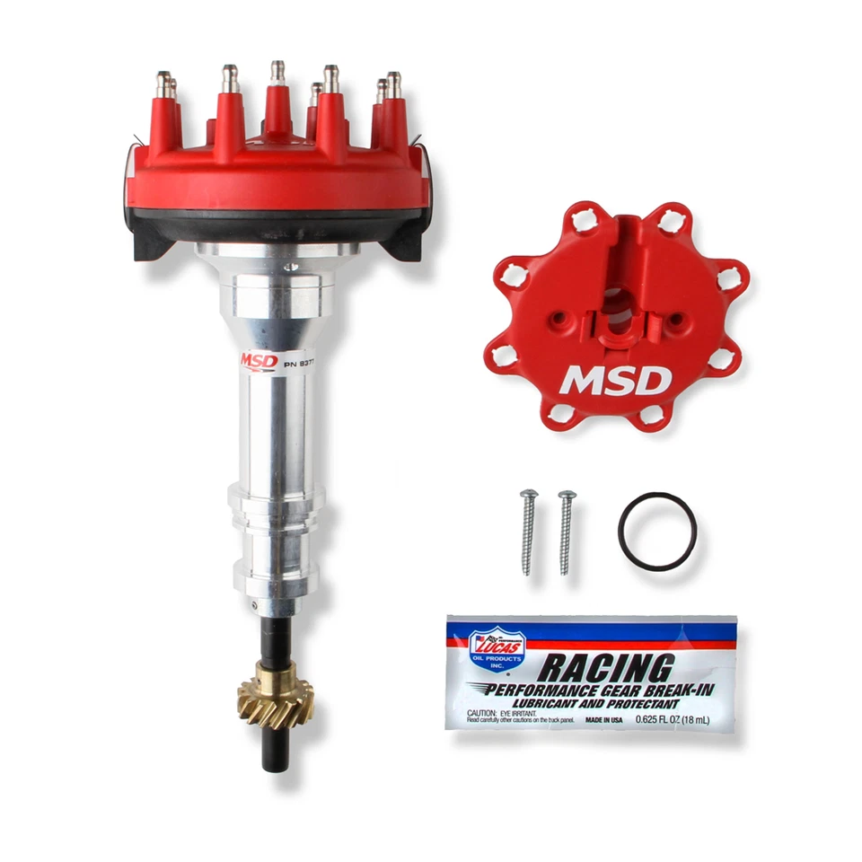 Distribuidor de carreras MSD Billet Crank Trigger con engranaje de bronce rojo para Ford 351C-460 Foto 4 de 4