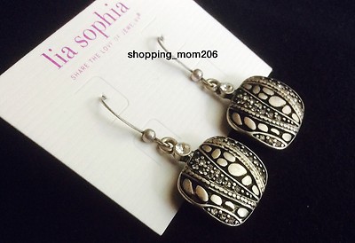Lia Sophia ''Love Dust'' Silver Tone with Cut Crystals Earrings