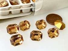 Czech Preciosa 435 34 212 Octagon 12 x 10mm Foiled Lt. Col Topaz Glass Stones 6