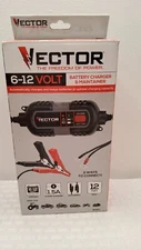 Vector 6 / 12 Volt Battery Charger And Maintainer. 12 Ft. Cord. New, open packag