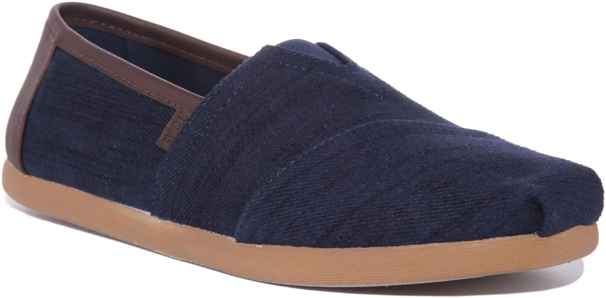 Toms Alpargata Mens Slip On Canvas Espadrilles In Dark Blue Size