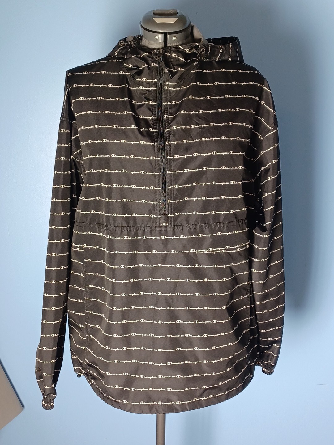 Champion Solid Script Jacket Pull-Over Wind Break… - image 1