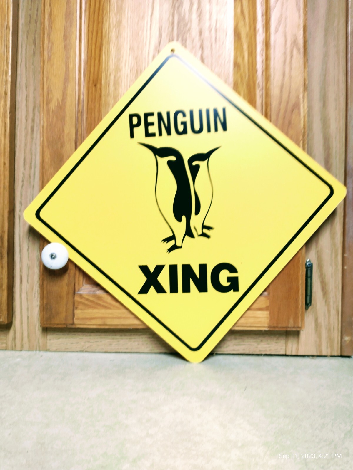 LANDSCAPING STREET CROSSING SIGN PENGUIN XING 16" Point to Point | eBay