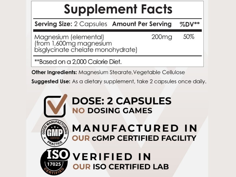 Nootropics Depot Magnesium Glycinate Capsules 800mg 365 ct * ️