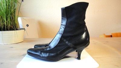 Prada high heels 37.5 pumps mules boots black leather shoes leather shoes