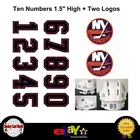 (HCW) New York Islanders NHL Hockey Helmet Decals Set + Two Logos