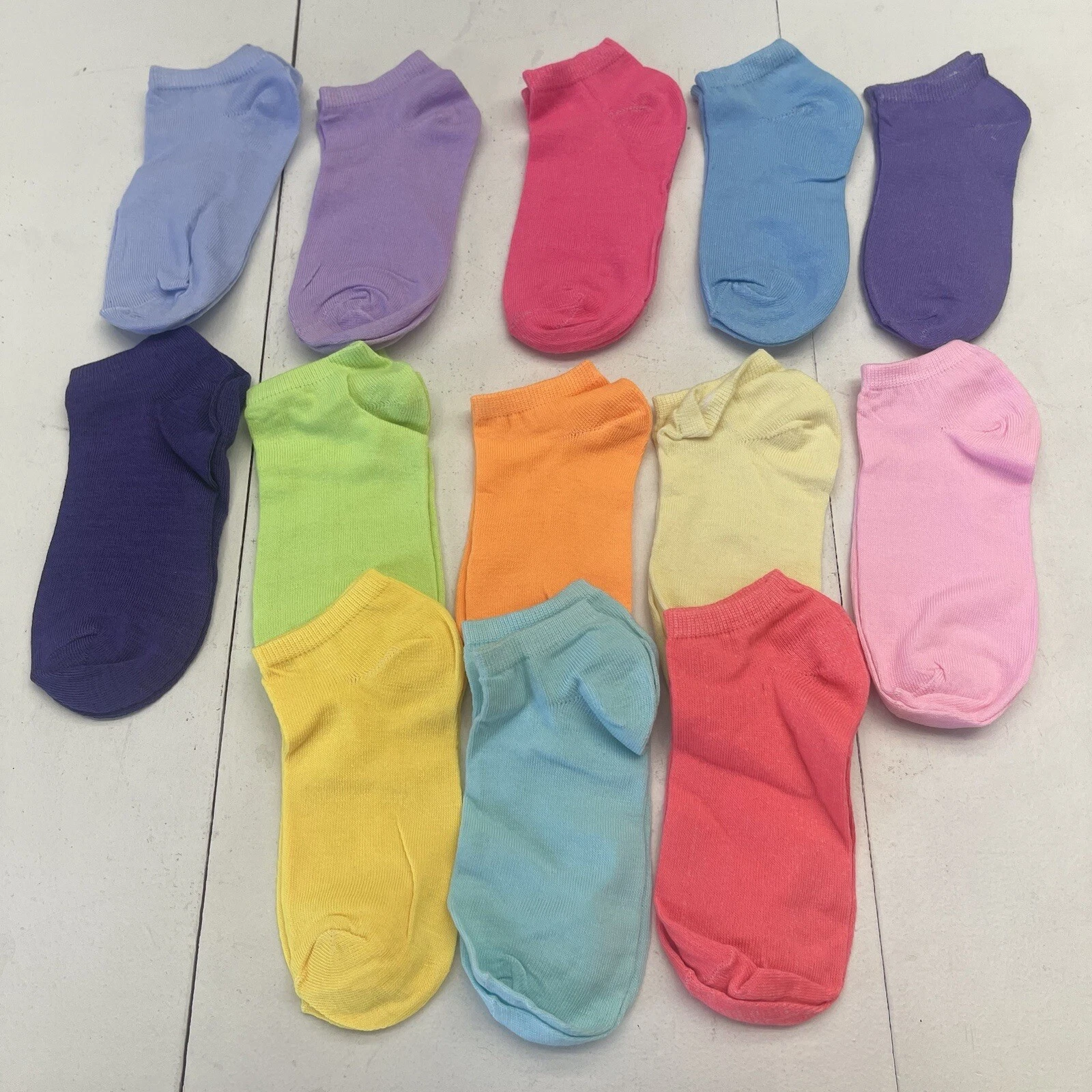 Women’s 13 Pack Solid Multicolored Ankle Socks Size OS
