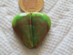 2 Green Alunite Cabs 22 carat rare freeform matching set cabochons 