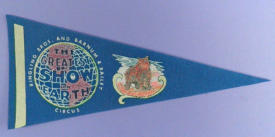 Ringling Bros Barnum & Bailey Zirkus Souvenir Wimpel Flagge mit Grizzlybär