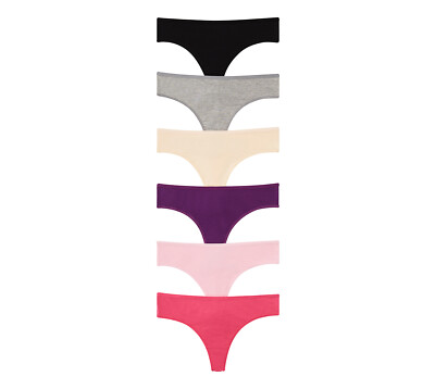 6 Women Cotton Yoga Sport Thongs Panties Lot G String underwear Pack Size XS~3X 