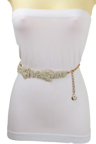 Frame Twist Buckle Leather Belt Ivory Color Size Medium | eBay display picture 2