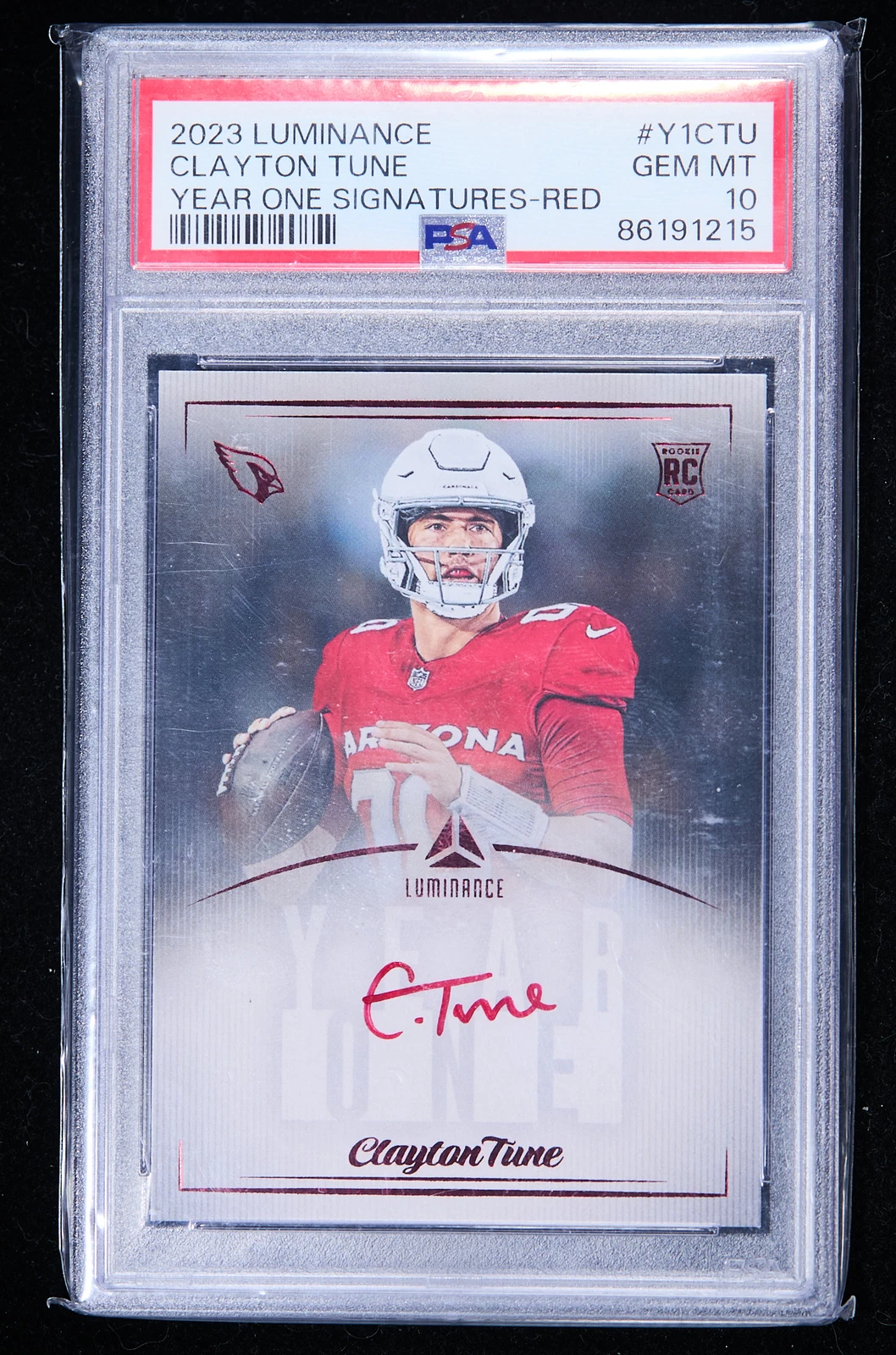 Clayton Tune Panini Luminance Year One Signatures #Y1CTU Red