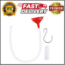 Long Funnel For Transmission Fluid 3.28 Foot Clear Tubing Plastic Wide Red