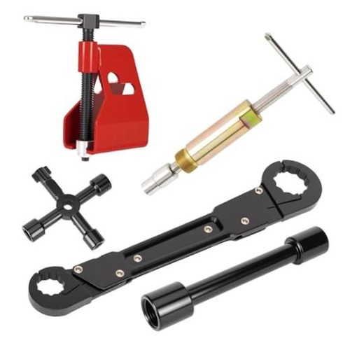 Compression Sleeve Puller & Pipe Wrench Kit Plumbing Tools, 5 Pcs Ferrule
