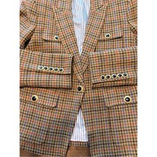 Veronica Beard Olive Plaid Wool Dickey Blazer...