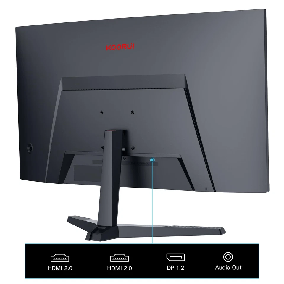 KOORUI 27 Inch Gaming Monitor, FHD 1080P Curved Monitor 180Hz VA 1ms 1500R PC - Image 4 of 4
