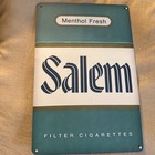 Menthol Fresh Cigarette “Salem” Cigarettes Reproduction Vintage Metal Tin 8”x12”
