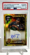 2024 Topps Chrome Gilded Marco Luciano PSA 10 Auto Yellow  Gold /75 PSA 10