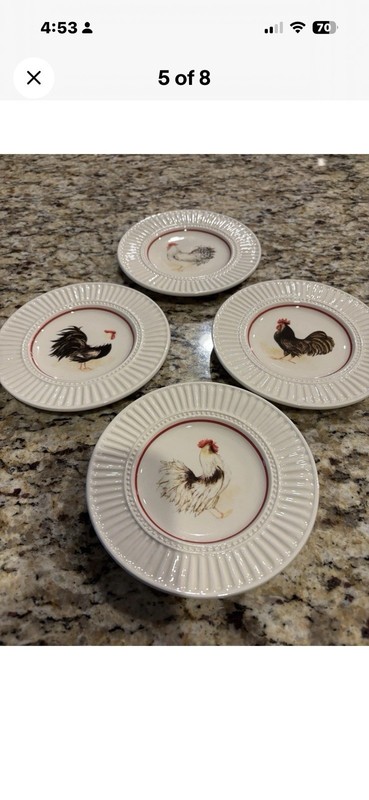 Mini Chicken And Rooster Display  Plates