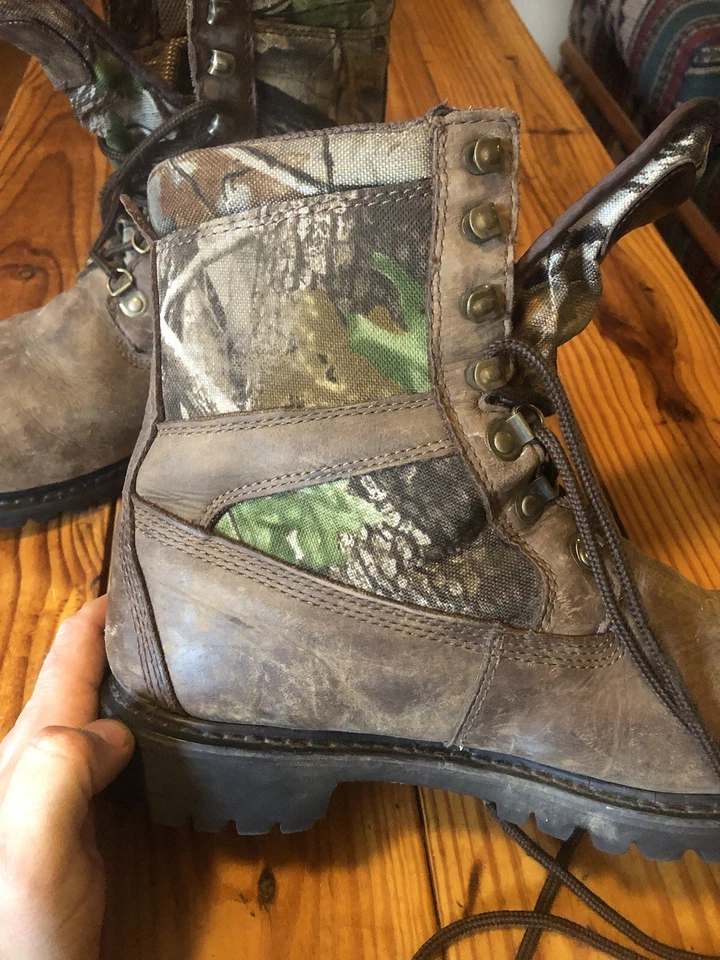 Field & Stream leather/camo Hunting Boots Goretex thinsulate mens size 9 - Image 3 of 4