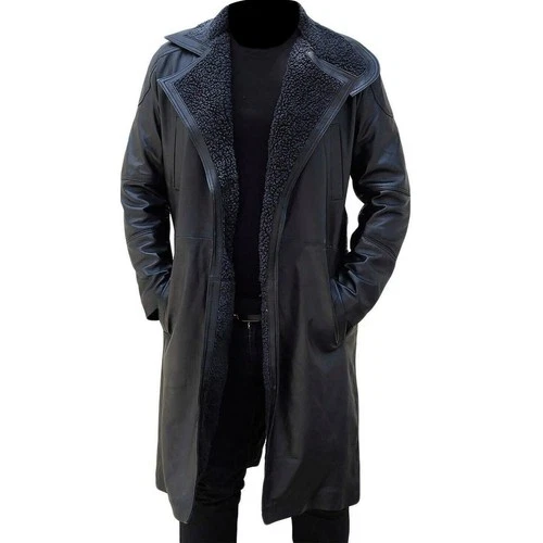 Mens Ryan Gosling Blade Runner 2049 Officer K Real Lambskin Black Leather Jacket image 2