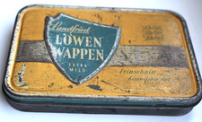 alt Blechdose Landfried L&ouml;wenwappen gepr&auml;gt Feinschnitt Tabak Extra mild 50g