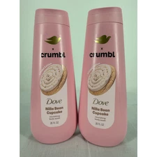 NEW-Limited Edition Crumbl x Dove Nilla Bean Cupcake Body Wash 2Pack