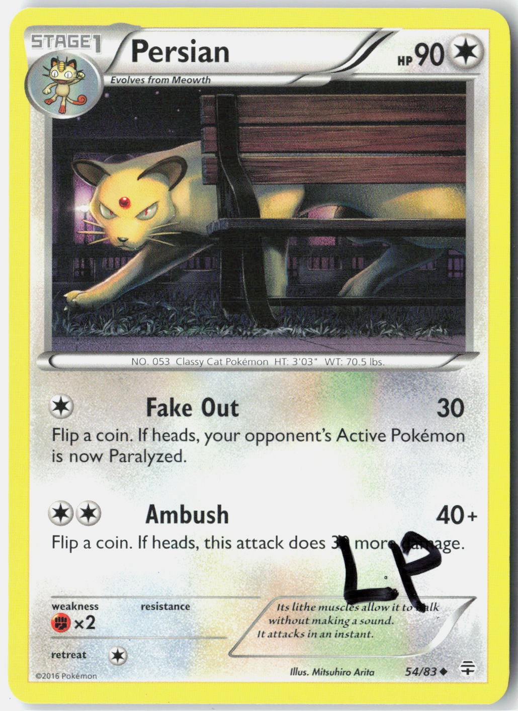 Persian 54/83 Uncommon Generations Pokemon Lightly Played