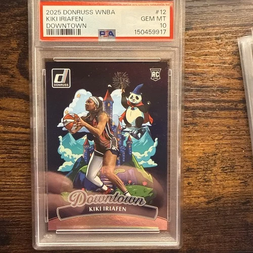 2025 Panini Donruss WNBA Kiki Iriafen Downtown SP Rookie RC #12 Mystics PSA 10