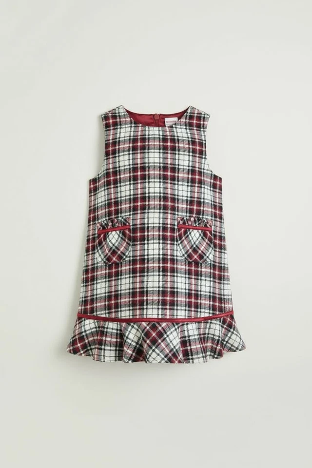 Vintage 2004 Gymboree  Plaid Flounced Jumper Dress 18-24 Mos Fully Lined Pockets - Image 4 of 4