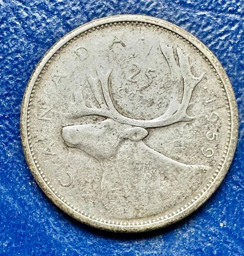 1959 Canadian Quarter. 80% Silver. ￼ Charity Auction. Below Melt Value! ￼