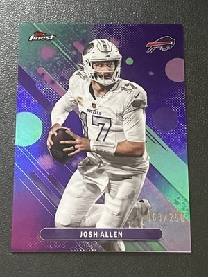 2025 Topps Finest Josh Allen Buffalo Bills Purple Refractor #’d 063/250