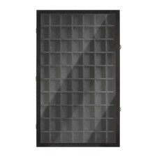 Wall Mount Shot Glass Display Case with Acrylic Door Pine Wood Black 30in