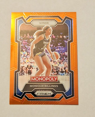 Monique Billings Orange Prizm #'d /124 ( 2024 WNBA Prizm Monopoly #19 Fever SP )