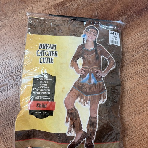 Dream Catcher Cutie Native American Indian Child Costume Large 12 14 Extras