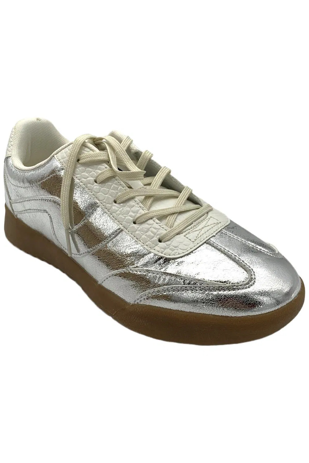 Masseys Womens Serena Sneakers SilverCreamCrocodile 6590₽